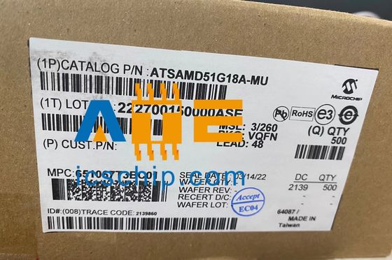 ATXMEGA64D4-MH 8ビットマイクロコントローラー - MCU 64KB FL,2KB EE,4KB SRAM 1.6-3.6V